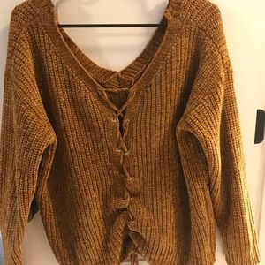 Urban Outfitters Sweaters - Mustard colored sweater with tie up back Urban Outfitters Sweaters - Mustard colored sweater with tie up back
